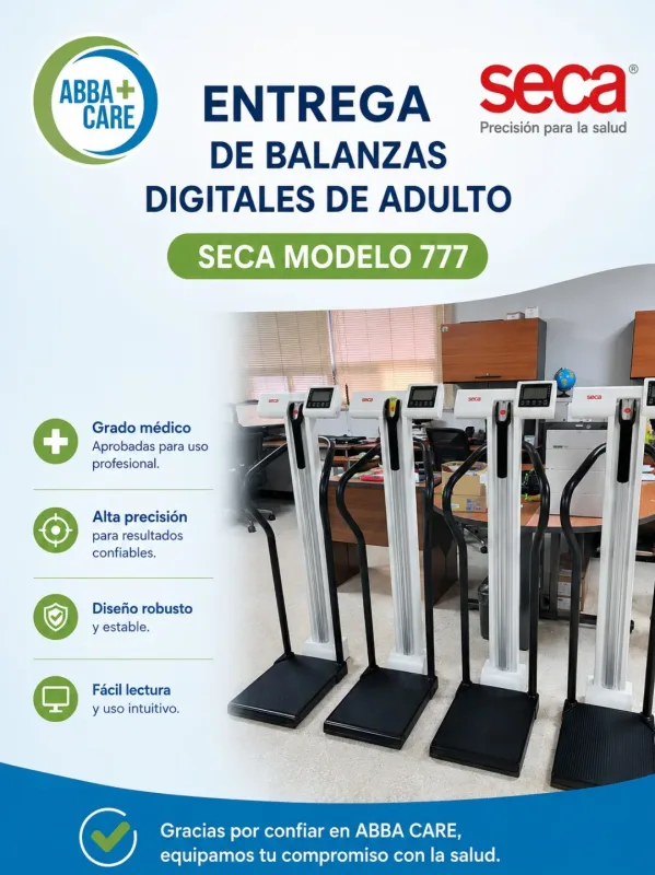 Entrega de balanzas digitales de adulto SECA 777 realizada por ABBA CARE
